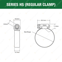 Tridon Perforated Band Regular Hose Clamps 11mm - 22mm Part Stainless Pack of 30