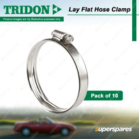 Tridon Lay Flat Hose Clamps Full Stainless Steel with Sleeve 3 Inch - Pack of 10