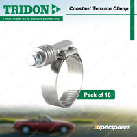 Tridon Heavy Duty Constant Tension Clamps 25-43mm Stainless Steel - Pack of 10