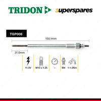 Tridon Glow Plug for Kia Sorento BL JC JC521 JC524 2.5L A5 D4CB6 01/05-09/09