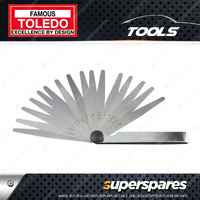 Toledo Feeler Gauge - Tapered 16 Blade Metric/Imperial 0.05-0.38mm 0.002"-0.015"
