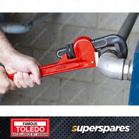Toledo Pipe Wrench Steel - Overall Length 250mm 10" Max Jaw Opening 38mm 1 1/2"