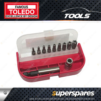 Toledo Tamperproof 5-Point Bit Set 11 pcs - Heat Treated Vanadium Steel
