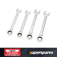 Toledo Flexible Head Ratchet Wrench Set 4 pcs - SAE Size 13/16" 7/8" 15/16" 1"