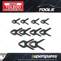 Toledo Spring Clamp Set 10 pcs - Flexible Jaw Spring Clamp High Strength Plastic