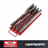 Toledo Heavy Duty Socket Tray Rail Kit 80 pcs - 1/4" 3/8" 1/2" Square Drive