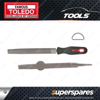Toledo Half Round Tapered Rasp Second Cut - Length 250mm No.8 Handle Pack of 6