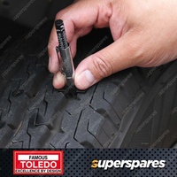 Toledo Tyre Tread Depth Gauge - Robust Stainless Steel with Brass Centre Plunger
