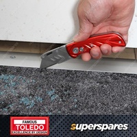 Toledo 155mm Utility Knife - Ergonomic Handle Includes 3 Spare Blades
