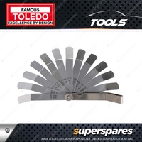 Toledo Precision Feeler Gauge 12 Blade Offset - Metric & Imperial 0.203-0.660mm