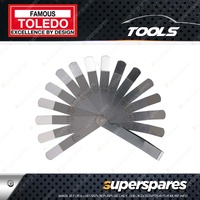 Toledo Precision Feeler Gauge 16 Blade Offset - Metric & Imperial 0.127-0.508mm