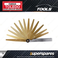 Toledo Precision Feeler Gauge 13 Blade Tapered - Straight Metric 0.05 - 1.00mm