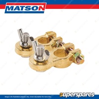 Matson HD Pos & Neg Battery Terminal - 10mm Stud Size 304SS Blister Pack of 2