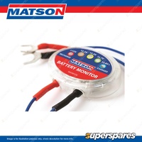Matson 12V Battery Monitor - Water and Dust Proof to IP67 Bright Colour Coded