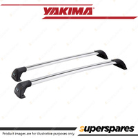 2 x Yakima Aero Flush Bar Silver 100cm - Roof Rack Bar Locks Securely
