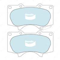 4pcs Bendix Front 4WD Brake Pads for Toyota Hilux KUN26 GGN120 GGN125 GGN25