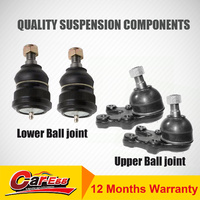 4 Lower + Upper Ball Joints for Ssangyong MUSSO 4WD WAGON 12/1998-12/2002