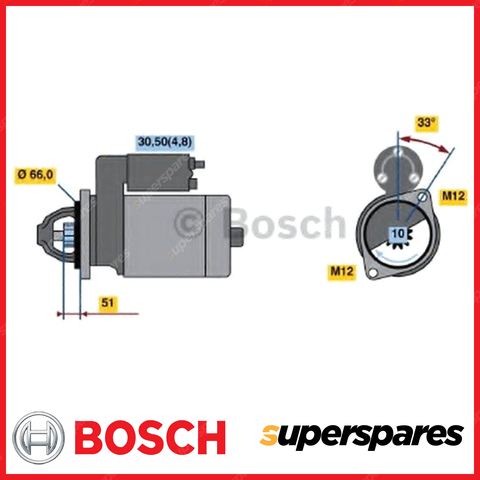 Bosch Starter Motor for Audi A4 B7 8E B7 8H A6 C6 4F A8 D3 4E