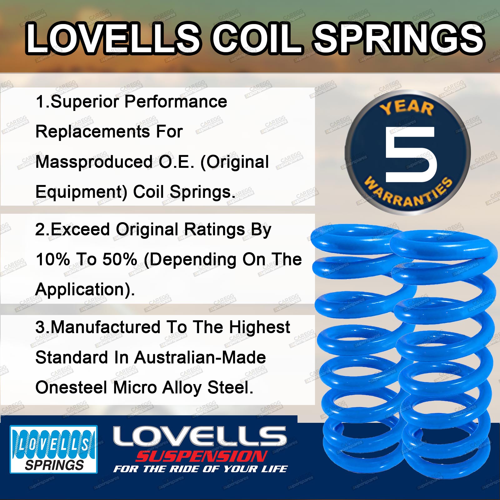 2 Inch 50mm Webco Lovells Suspension Lift Kit for Jeep