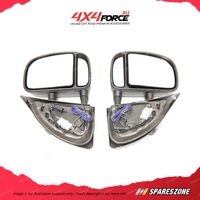 2 x Door Mirrors with Electric Signal Light On Black Cover for Ford F250 F350