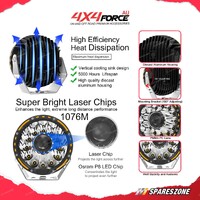 7 Inch Laser LED Round Driving Lights Osram Spot Lights + Wiring Loom Harness