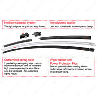 Bosch Front Pair Wiper Blades for Nissan Skyline Coupe V35 1/2003-9/2007