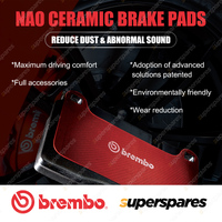 Front Brembo UV Disc Brake Rotors NAO Brake Pads for Acura Legend 3.2L 1991-1996