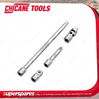 4 Pcs of Chicane 1/4" Drive Wobble Plus Extension Bar & Accessory Set