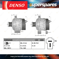 Denso New Alternator 14 Volts 40A - Resistance High Heat OE Assembly Standards