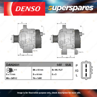 Denso New Alternator 14 Volts 55A - Resistance High Heat OE Assembly Standards