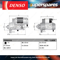 Denso New Starter Motor 12 Volts 5.0KW - Maximum Cranking Torque Reliability