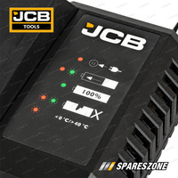 JCB Tools 18V 9A Fast Charger Output Voltage 20.5V DC - Over-Charge Protection