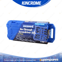 12 Pcs of Kincrome Go Through' Screwdriver Set - Phillips & Blade Drive Type