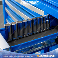 10 Pcs of Kincrome 3/8" Drive Metric Deep Socket Rail - Mirror Polish Finish