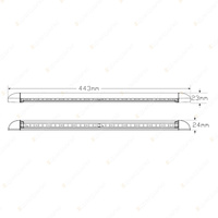 LED Autolamps Caravan Awning Light - Black Bracket 12V 44cm Camping Lamp Bulk