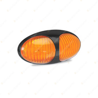 LED Autolamps Amber Side Marker 2 LED Light Amber Lens Black Bezel Blister