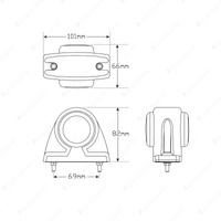 LED Autolamps Red & Amber Side Marker Light 6 LED Lamp Rubber Housing Blister