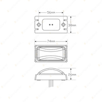 LED Autolamps Red Amber Side Marker Light 2 LED Lamp with 20cm Wire in Bulk