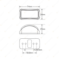 LED Autolamps Red/Amber Side Marker Light Black Base Female Plug and 20cm Cable