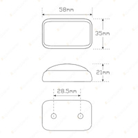 LED Autolamps Red Rear Position Marker Light 3 LED Lamp with 2 Pins 2 Plugs