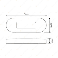 LED Autolamps Amber Marker Light Clear Lens Brushed Bezel 12-24V 2 LED Lamp Bulk