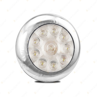 LED Autolamps Round Reverse Light with Chrome Flange and 10 LED Lamp 12V Bulk