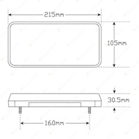LED Autolamps Stop Tail Indicator Licence Light RHS 52 LED Lamp 10m Cable Bulk