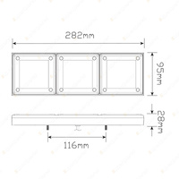 LED Autolamps RHS Stop Tail Indicator Reverse Reflector Light 6 Core Plug 275mm