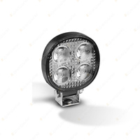 LED Autolamps Round Flood Reverse Light 4 LED Lamp Black Bracket Single Blister