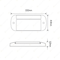 LED Autolamps Rear End Outline Marker Light With Red Reflector 3 LED Lamp Bulk