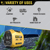Maxwatt 2000W Inverter Generator Pure Sine Wave Portable Recoil Start