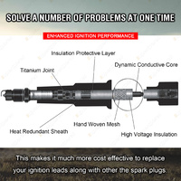 NGK Ignition Spark Plug Leads Wires Kit for Holden Rodeo RA 2.4L 4Cyl