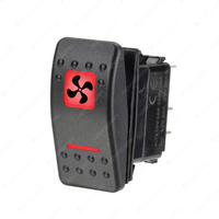 Narva LED Illuminated Sealed Rocker Switch - Red 12 24V Off On 63158Bl