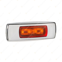 Narva 9-33V LED Front End Outline Marker Amber Chrome Cover and 0.5m Cable